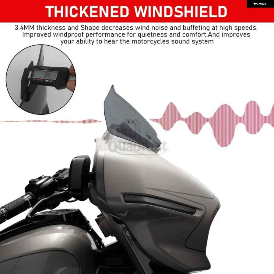 並行輸入品10インチ モーターフロント フェアリング ウィンドシールド ハーレー ストリートグライド FLHX/I CVO FLHXSE ウィンドシールド デフレクターの画像