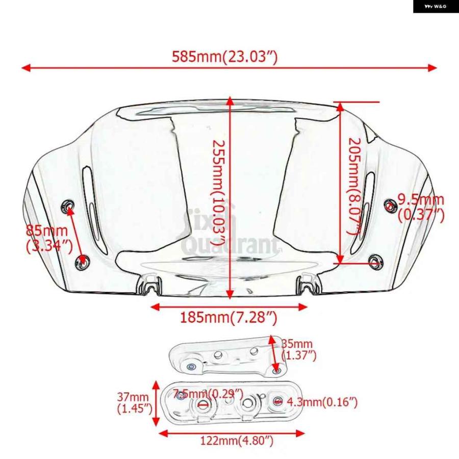 並行輸入品10インチ モーターフロント フェアリング ウィンドシールド ハーレー ストリートグライド FLHX/I CVO FLHXSE ウィンドシールド デフレクターの画像