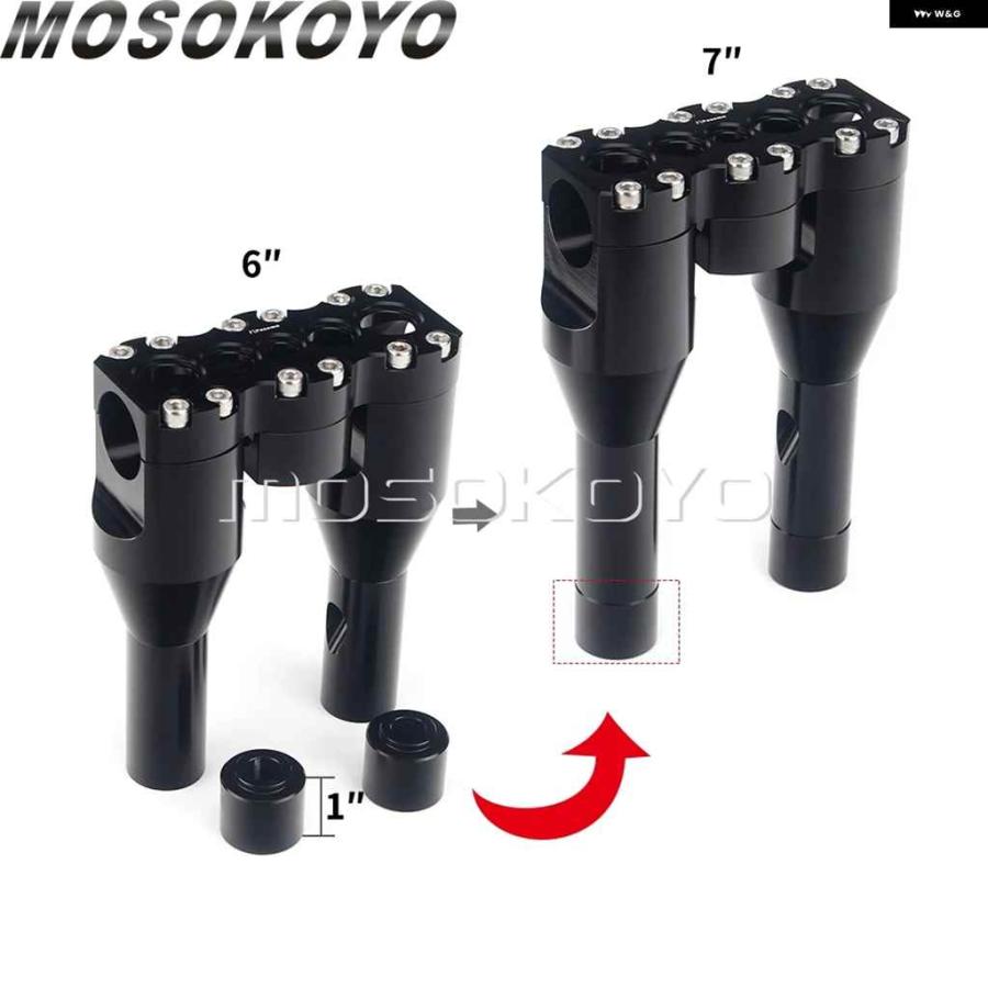 ブランド登録なし - 並行輸入品 ハーレー 表どおりシリング ファットボブ ダイナ FXD ソフテイル 手持ち部分赤ちょうちん ライザー 38MM 1 1/2in ファットバークランプ 6イ