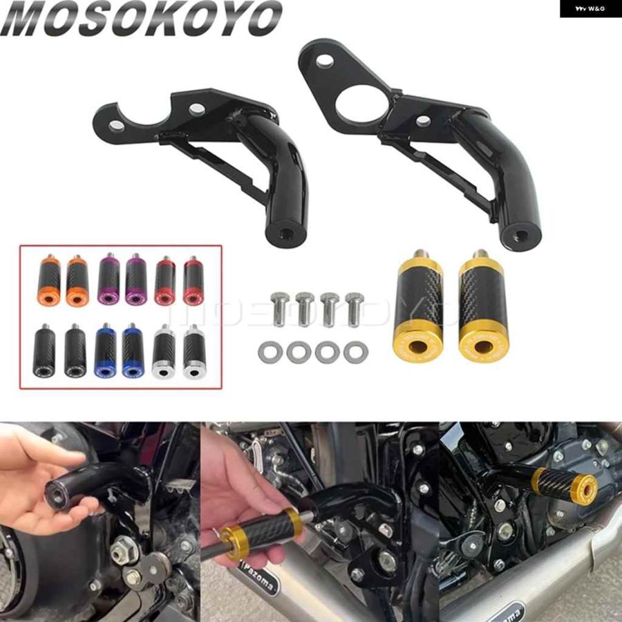 並行輸入品リアパッセンジャー フットペグ クラッシュ バー プロテクター オートバイ バイク アクセサリーパーツ ハーレー ソフテイル 18-24 FXFBS FXFBの画像