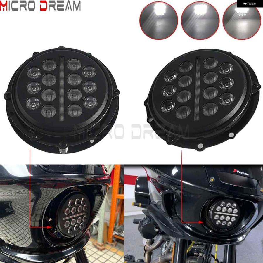並行輸入品オートバイ バイク 防水 LED ヘッドライト ハイ/ロービームライト ブラケット キット 付き ハーレー ソフテイル M8 ローライダー EI ディアブ_3