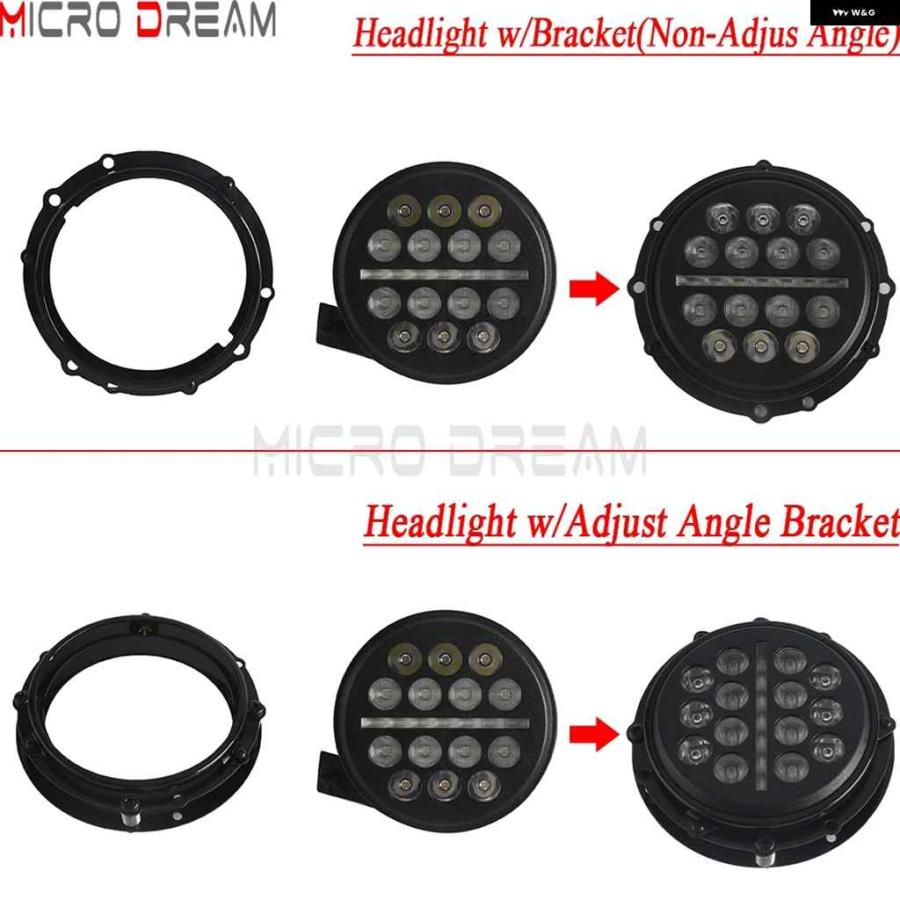 並行輸入品オートバイ バイク 防水 LED ヘッドライト ハイ/ロービームライト ブラケット キット 付き ハーレー ソフテイル M8 ローライダー EI ディアブ_5