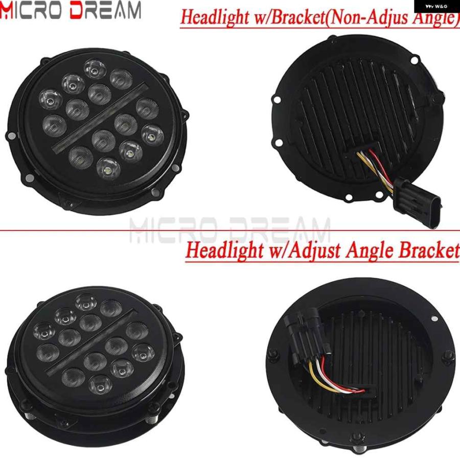 並行輸入品オートバイ バイク 防水 LED ヘッドライト ハイ/ロービームライト ブラケット キット 付き ハーレー ソフテイル M8 ローライダー EI ディアブ_6