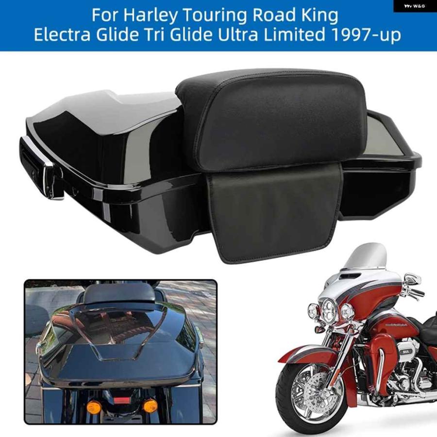 並行輸入品オートバイ バイクパック トランク ブラックラッチバックレスト付き ハーレー ツーリングエレクトラストリートグライド ウルトラ クラシック_3