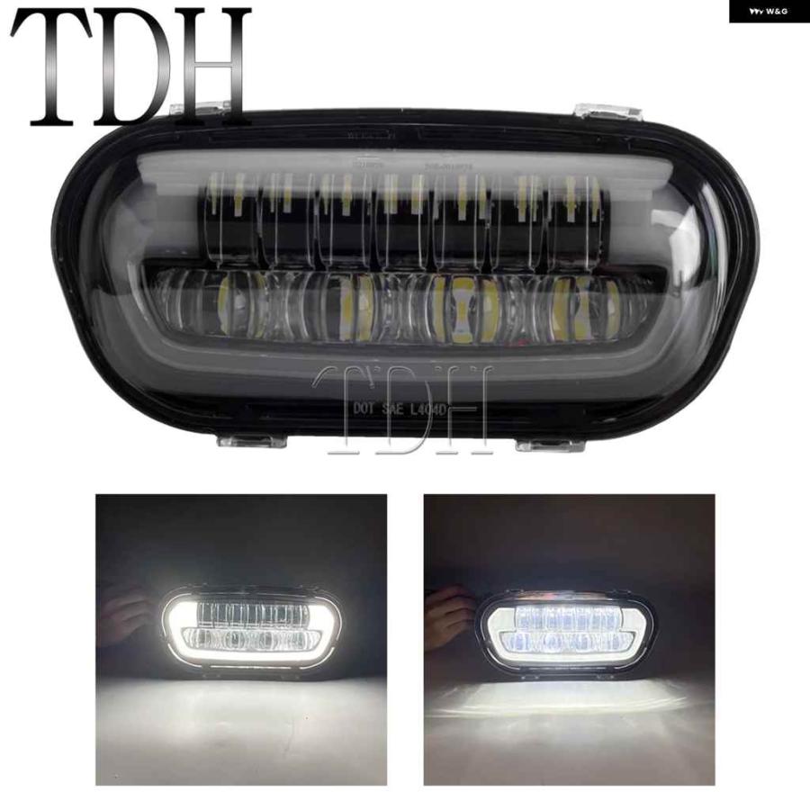 並行輸入品ハーレー ソフテイル ファットボブ 114 FXFB FXFBS 18-24 オートバイ バイク ヘッドライト アセンブリ LED ハイ/ロービーム ホワイト DRL_2