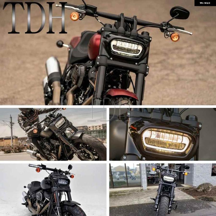 並行輸入品ハーレー ソフテイル ファットボブ 114 FXFB FXFBS 18-24 オートバイ バイク ヘッドライト アセンブリ LED ハイ/ロービーム ホワイト DRL_5