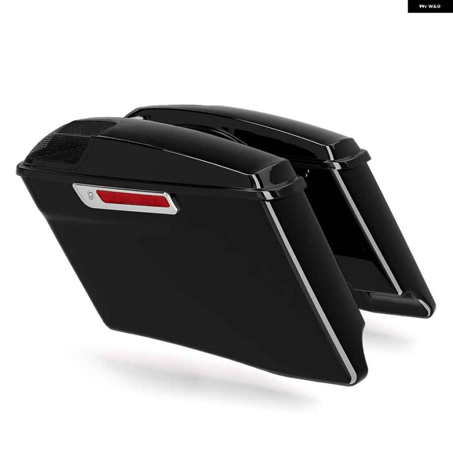 並行輸入品4インチ ストレッチ 拡張ハード サドルバッグ ハーレー CVO ツーリンググライド 2014-2024 ラゲッジ キャリア サイドバッグの画像