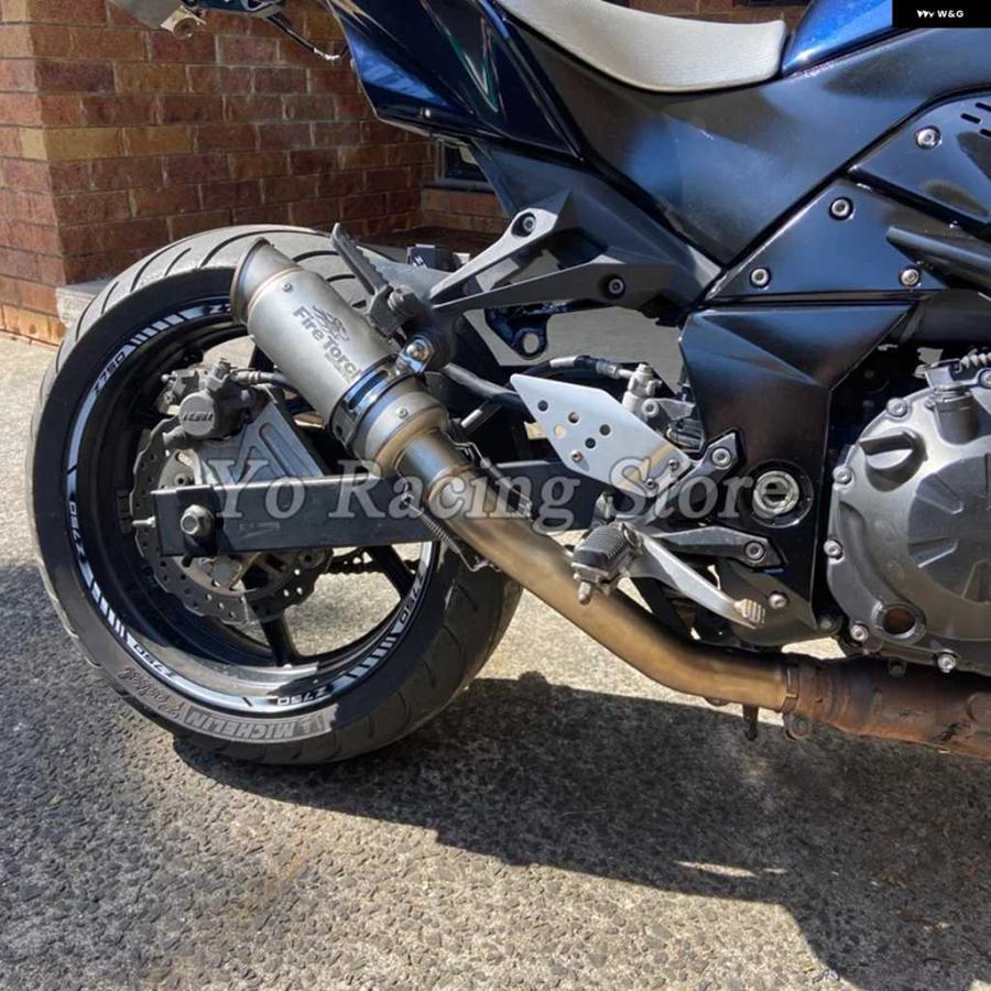 並行輸入品スリップオン カワサキ Z750 2007 - 2014 年式 オートバイ バイク GP エキゾーストエスケープ モディファイ ミッドリンク パイプ モトマフラの画像