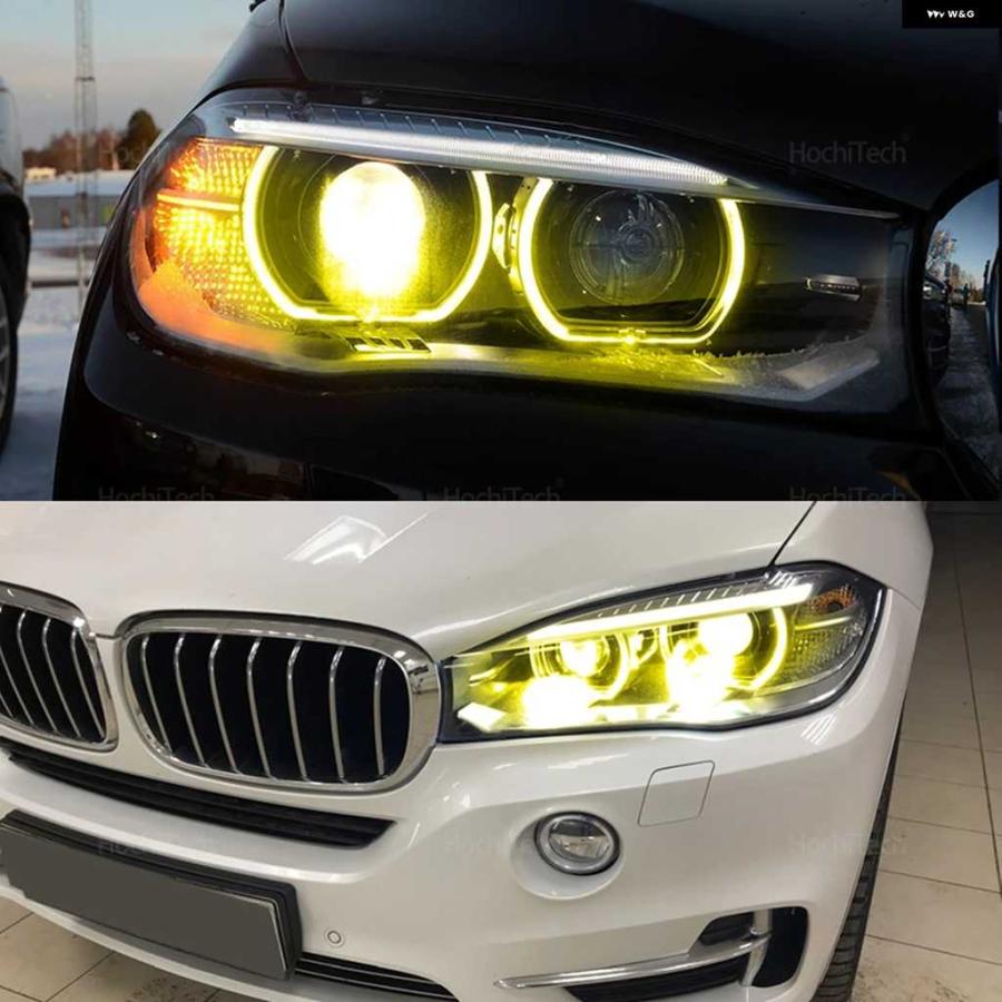 並行輸入品イエロー DRL エンジェルアイ LED ボード デイタイム ランニングライト BMW X5 F15 X5M F85 2014-18 ヘッドライト 63117263051 | ブランド登録なし | 04