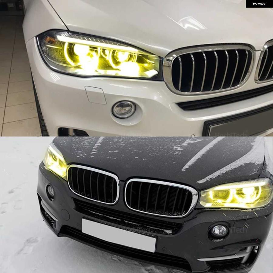 並行輸入品イエロー DRL エンジェルアイ LED ボード デイタイム ランニングライト BMW X5 F15 X5M F85 2014-18 ヘッドライト 63117263051 | ブランド登録なし | 05