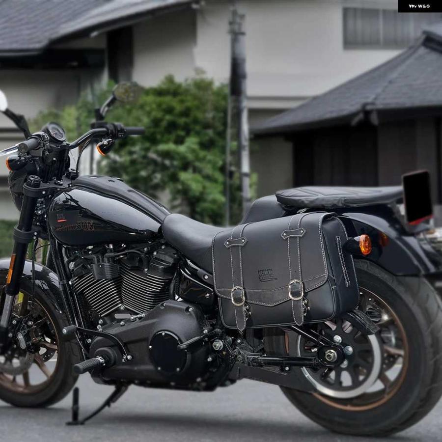 並行輸入品オートバイ バイク サドルバッグ ツールバッグ PUレザー 20L サイド サドルバッグ ホンダ レブル 500 250 300 防水 キャリア パニアバッグ_2