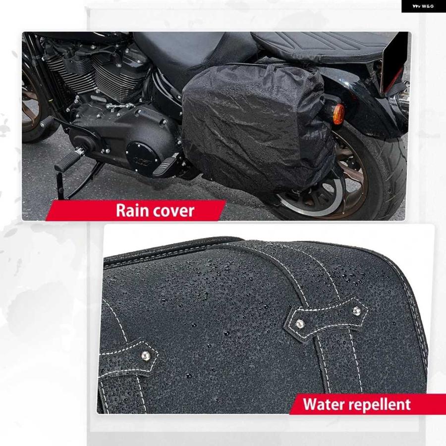並行輸入品オートバイ バイク サドルバッグ ツールバッグ PUレザー 20L サイド サドルバッグ ホンダ レブル 500 250 300 防水 キャリア パニアバッグ_5