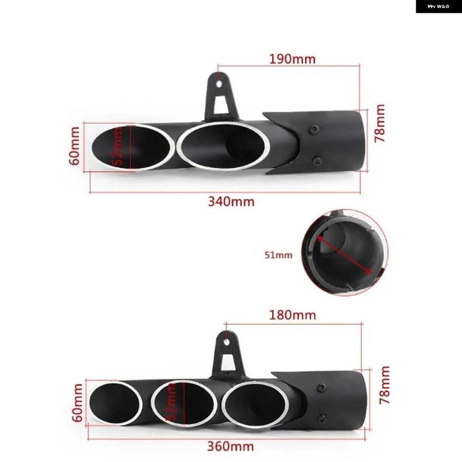 並行輸入品51MM オートバイ バイク マフラー23 アウトレット パイプ レーシングエスケープモト サイレンサー R3 R6 Z1000 S1000RR Z800 Z900 | ブランド登録なし | 05