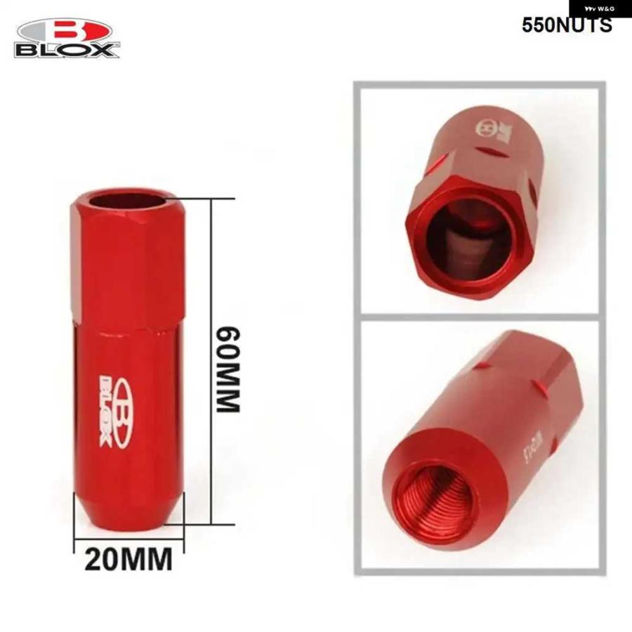 並行輸入品BLOX 7075 アルミ レーシングカーホイール リム ラグナット M12X1.25 / M12X1.5 長さ:60MM 20個/セット HU-550NUTS | ブランド登録なし | 10