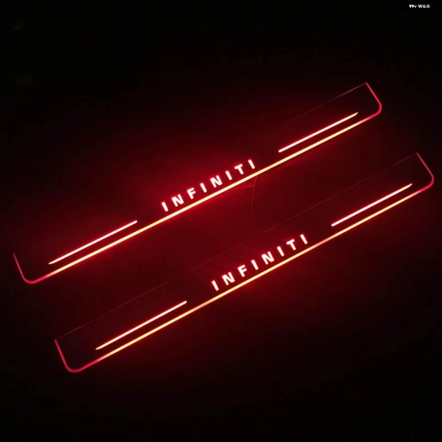 並行輸入品LEDフットステップドアシルライト インフィニティ FX35 FX37 FX30 FX50 12V ペダルボード パスウェイ ウェルカムカー スカッフプレート | ブランド登録なし | 12