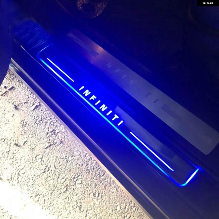 並行輸入品LEDフットステップドアシルライト インフィニティ FX35 FX37 FX30 FX50 12V ペダルボード パスウェイ ウェルカムカー スカッフプレート | ブランド登録なし | 14