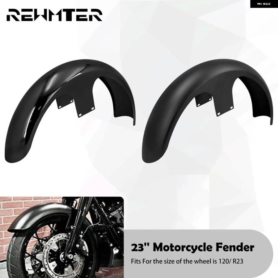 並行輸入品オートバイ 23インチホイールラップフロントフェンダー グロス/マットブラック ハーレー ツーリング ストリート エレクトラ ロードグライド C_3