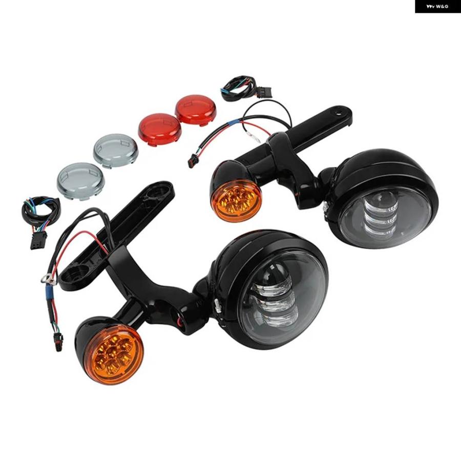 並行輸入品オートバイ 4.5インチ補助LED フォグランプ ブラケット ウィンカー ハーレー ツーリング ロードキング 1994-2024_8
