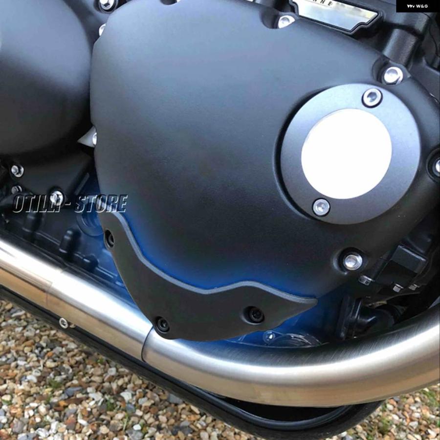 並行輸入品ボンネビル T100 ブラック T120 スラクストン 1200 / RS ストリートツイン/スクランブラー用 オートバイ エンジン プロテクター スライダーの画像