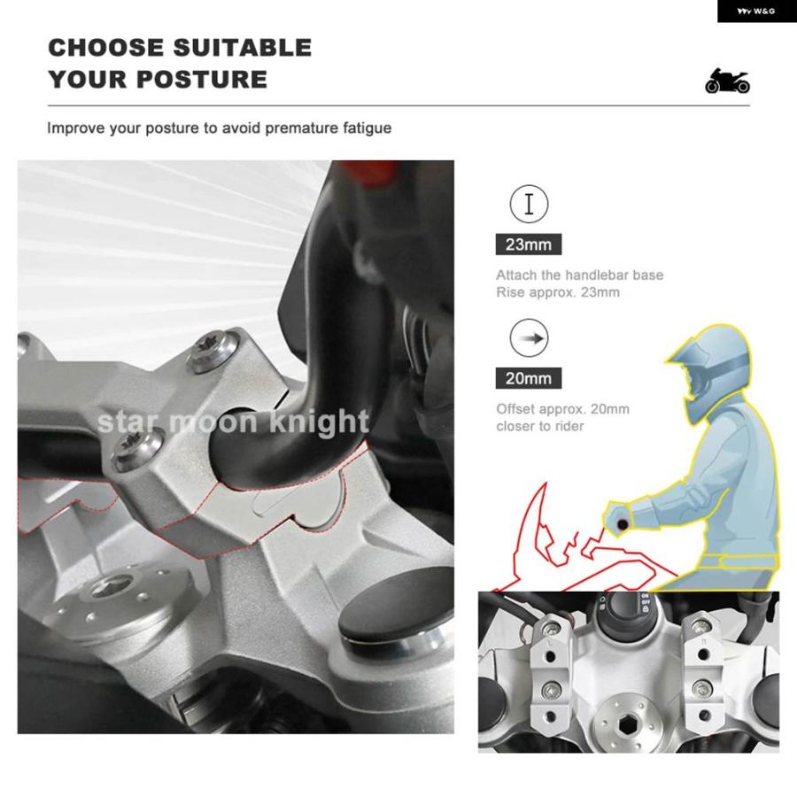 ブランド登録なし - 並行輸入品 BMW F800GS 2023 - 2025 自動二輪車 手持ち部分赤ちょうちん ライザー 手持ち部分赤ちょうちん マウント クランプ 伸張 アダプタ