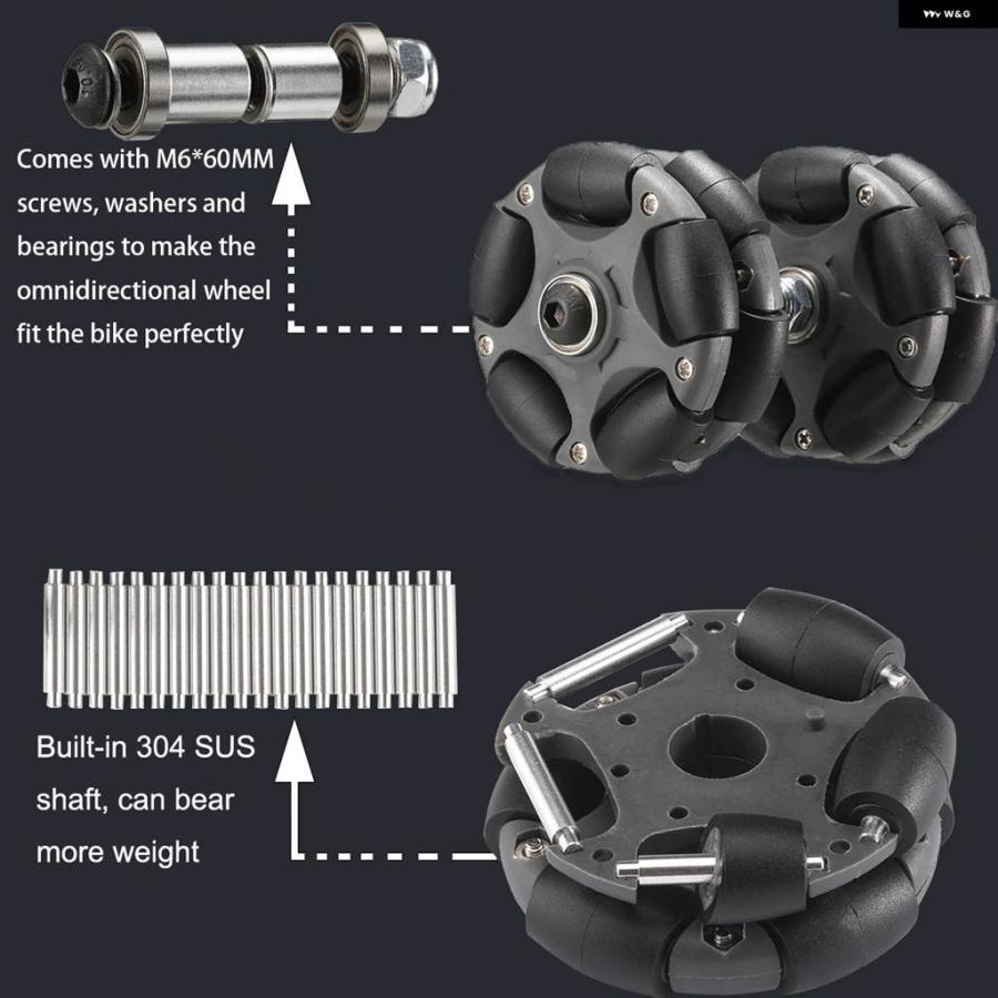並行輸入品 58MM ナイロン オムニホイールM6*60MM ネジ ブロンプトン リア K シート ローラーラック イージーホイール パーツの画像
