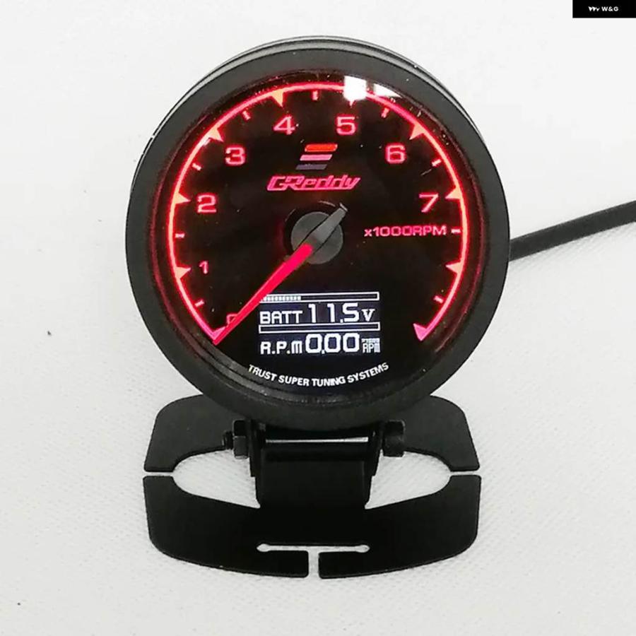 並行輸入品 GREDDI RMPゲージ ブースト/水温計 7色ライト LCD ディスプレイ 電圧 レーシングメーター センサー カー62MMターボの画像