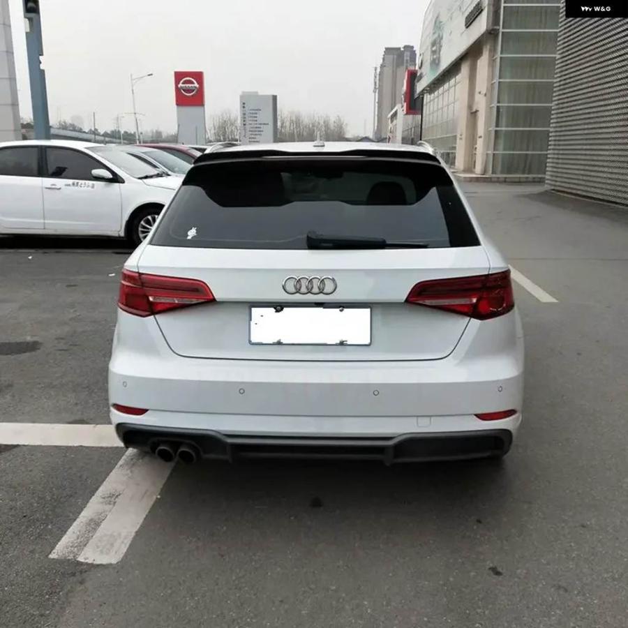 並行輸入品 カーボンカラーカースポイラー アウディ A3 スポーツバック アレロン 2014 - 19 ABS テールリアウィング ハッチバッの画像