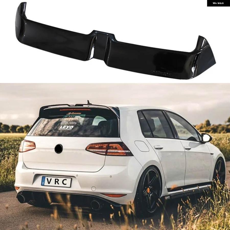並行輸入品 フォルクスワーゲン ゴルフ 7 7.5 GTI Rライン ABS カーボンルック エッティンガースタイル ルーフ リアスポイラーの画像