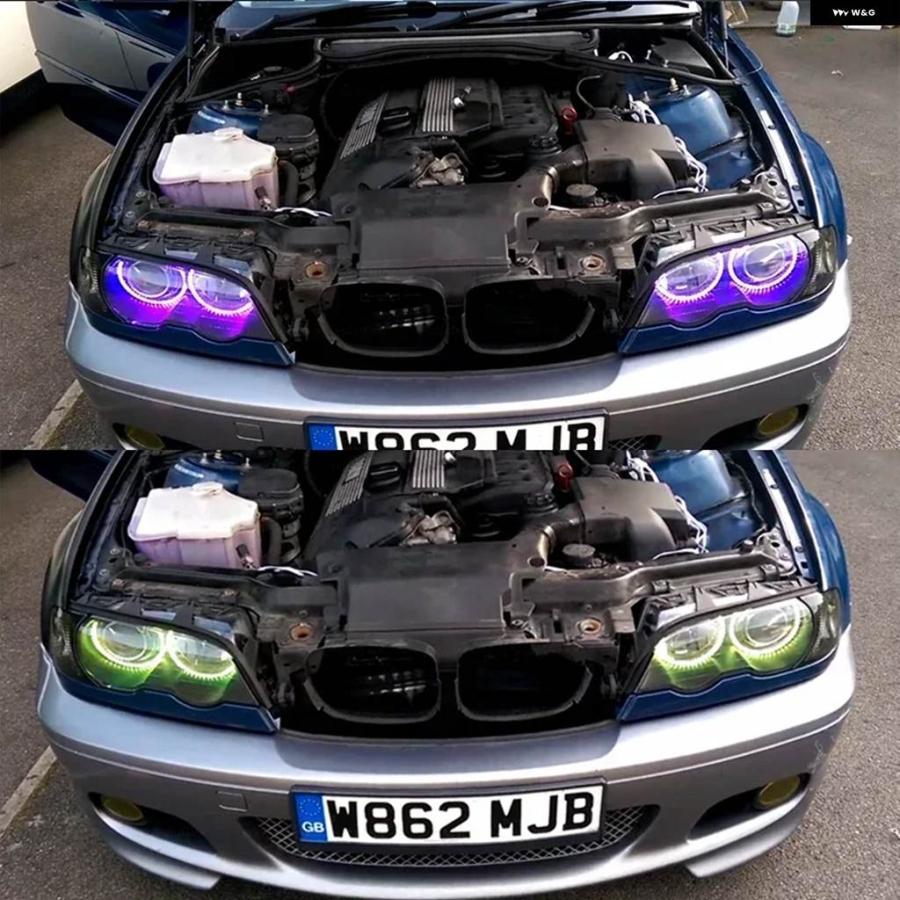 並行輸入品 コットン LED エンジェルアイ ハローリング RGBW マルチカラー アプリコントロールランプ DRL ウィンカー BMW 3 5 7の画像