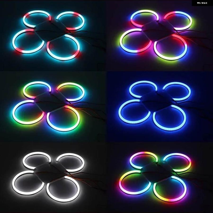 並行輸入品 コットン LED エンジェルアイ ハローリング RGBW マルチカラー アプリコントロールランプ DRL ウィンカー BMW 3 5 7の画像