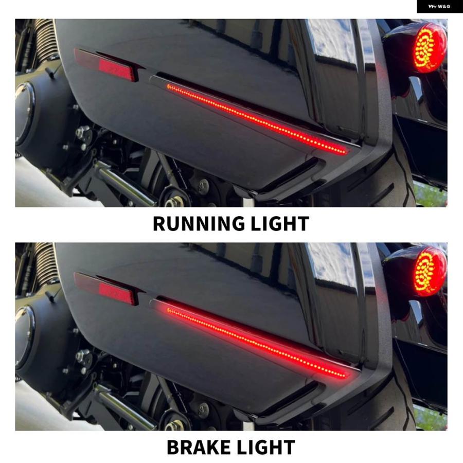 並行輸入品 オートバイ サドルバッグ ブレーキライト LED リアライト インジケーター ランニングランプ ハーレー ソフテイル ローライダー ST 22-24スの画像