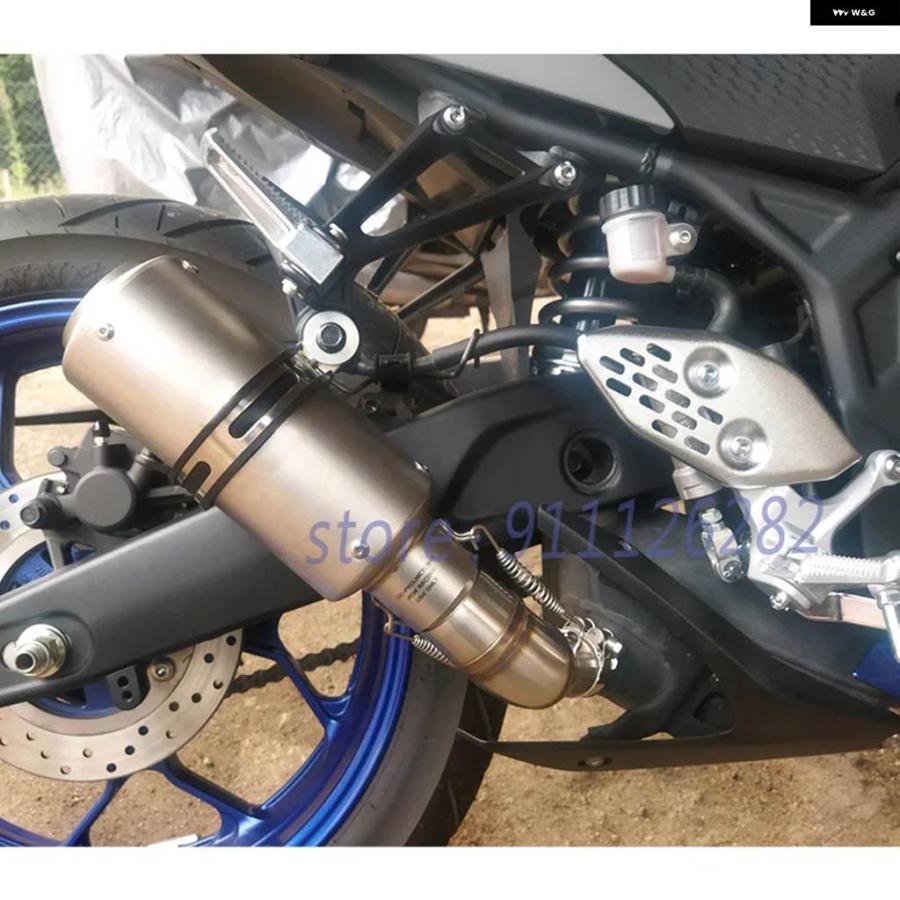 並行輸入品 スリップオン ヤマハ YZF-R3 R25 R3 MT-03 MT-25 MT03 MT25 オートバイ 排気 システム カスタムマフラーミドルリンク_12