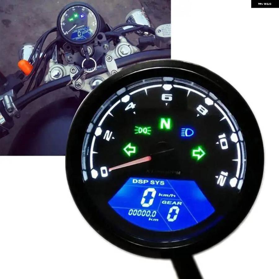 並行輸入品 オートバイ 計器 12000RMP LCDスピード メーター