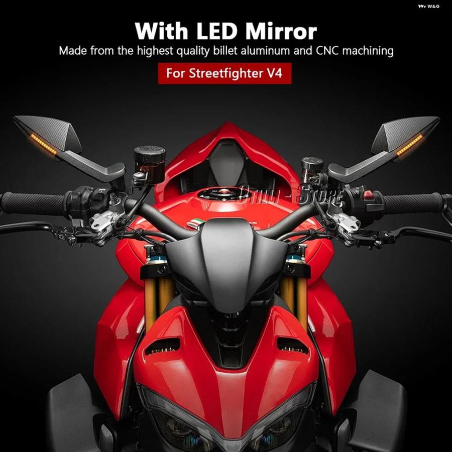 ブランド登録なし - 並行輸入品 ドゥカティ 表どおり攻撃機 V4 自動二輪車 側面鏡鑑 LED ウィンカー 表示計器 表どおり攻撃機 V4
