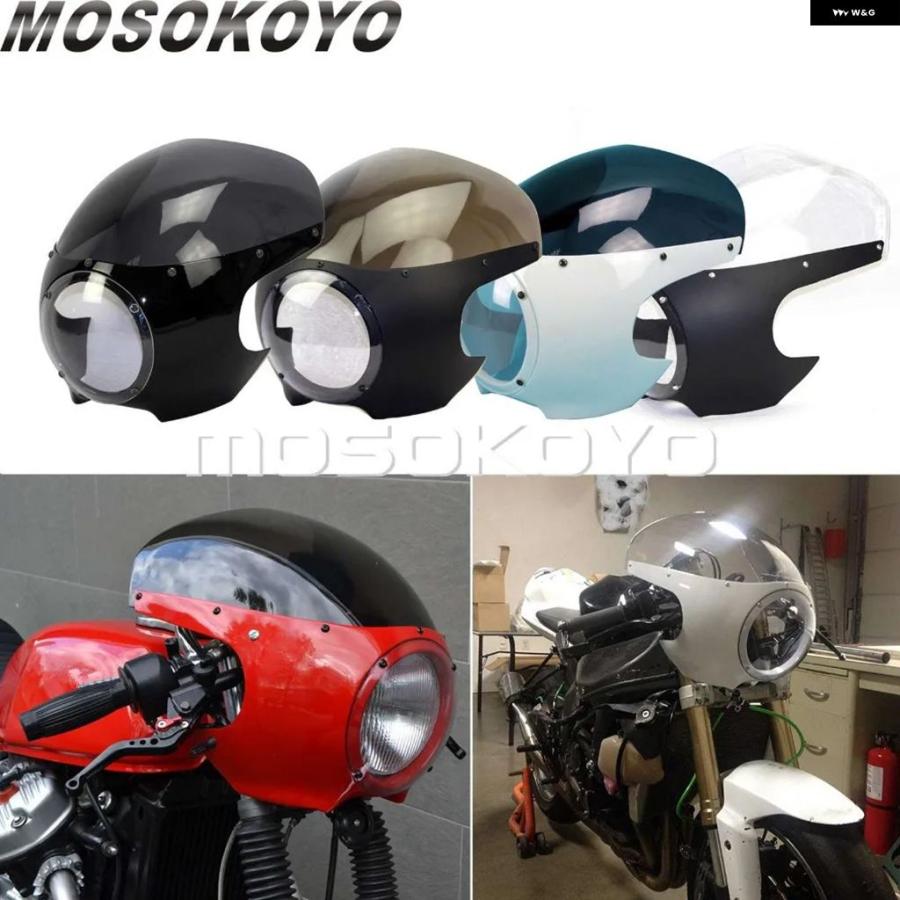 ブランド登録なし - 並行輸入品 自動二輪車 前照灯 フェアリング 5-3/4inフロントライトマスクカバー ハーレー クリーヴァ 運動競技はやりっ子 ダイナ ソフテイル ヤマハ