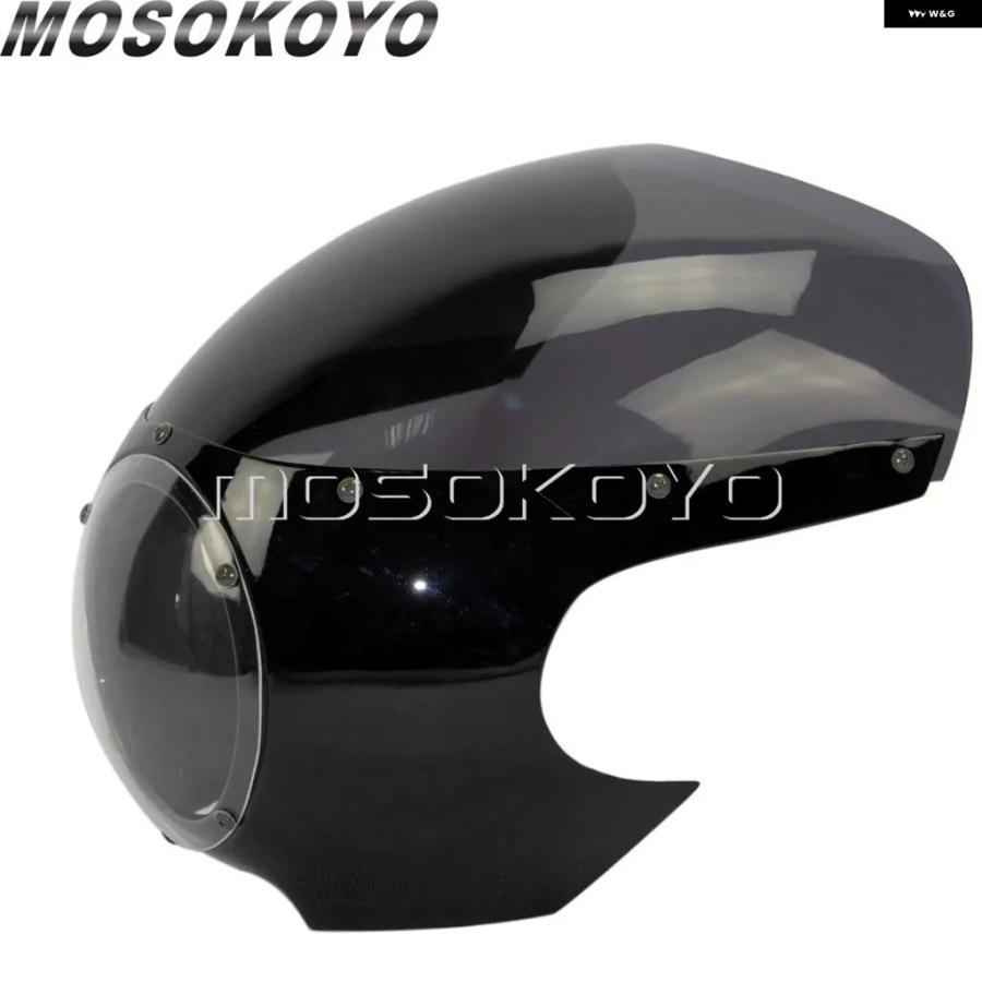 ブランド登録なし - 並行輸入品 自動二輪車 前照灯 フェアリング 5-3/4inフロントライトマスクカバー ハーレー クリーヴァ 運動競技はやりっ子 ダイナ ソフテイル ヤマハ