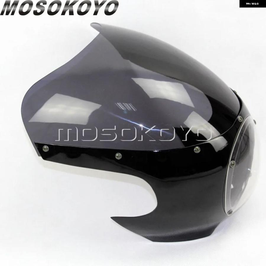 ブランド登録なし - 並行輸入品 自動二輪車 前照灯 フェアリング 5-3/4inフロントライトマスクカバー ハーレー クリーヴァ 運動競技はやりっ子 ダイナ ソフテイル ヤマハ