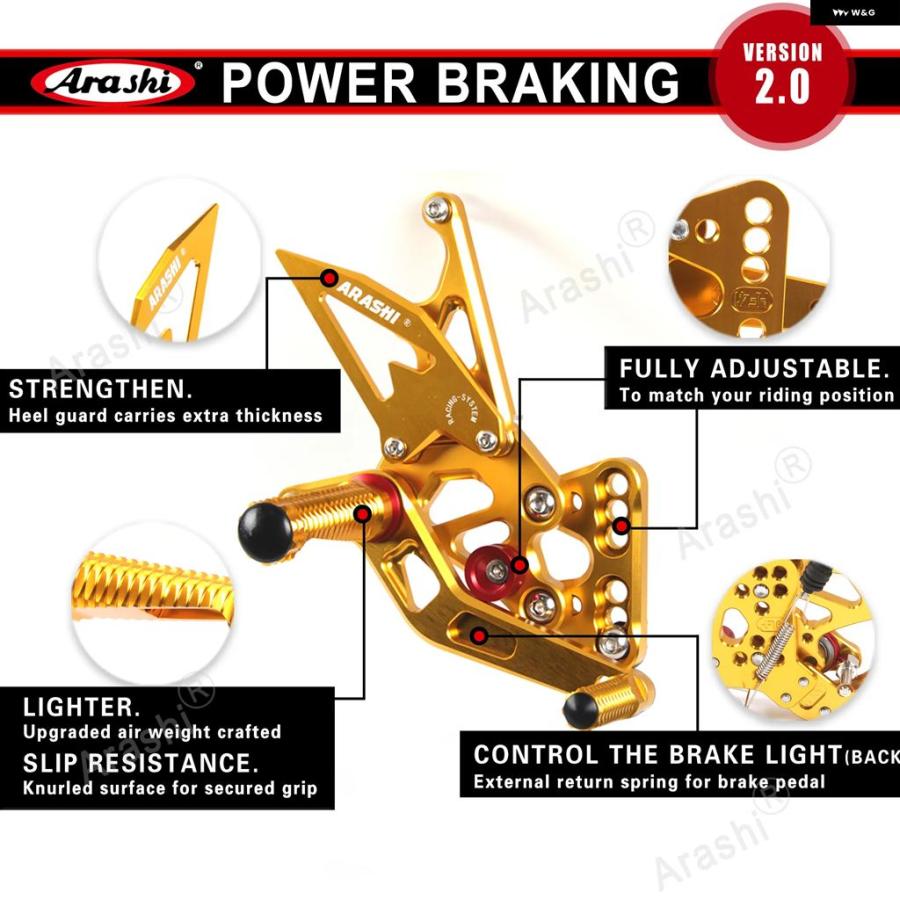 ブランド登録なし - 並行輸入品 CBR600RR 2007-2008 馬乗り フットレスト ホンダ CBR 600 2007 2008 07 08 後押し仕かける フットペグ リアレスト