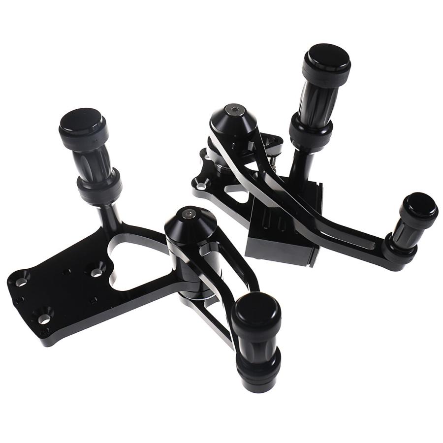 ハーレー ファットボーイ ソフテイルモデル 2000-2017用 ブラックビレットアルミニウムフォワードコントロールフットペグキット ハーレー ファットボーイ