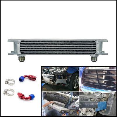 UNIVERSAL CAR OIL COOLER SILVER 7 ROW AN10 ENGINE TRANSMISSION 248MM OIL COOLER W/ FITTINGS KIT｜calore｜04