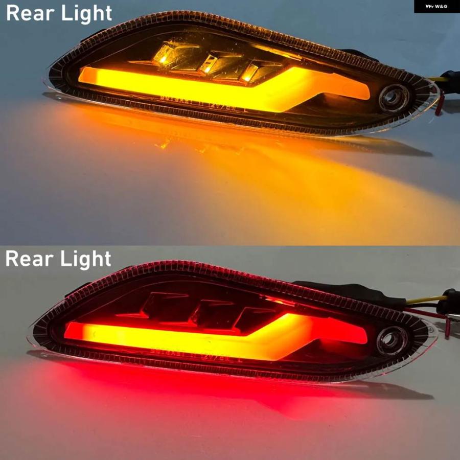 並行輸入品 バイク LED ウィンカーライト フラッシャー インジケーター DRL 赤+黄 リアブレーキ ストップランプ ベスパ スプリンの画像