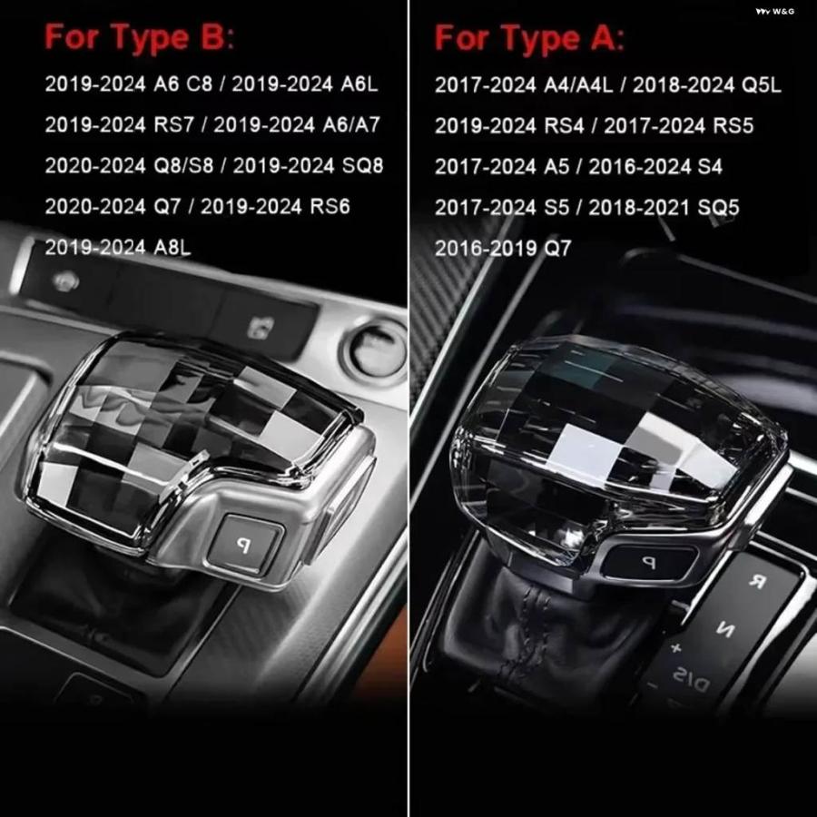 並行輸入品 右ドライブ クリスタル ギア シフト ノブ カバー アウディ Q7 A6 SQ5 A5 A4 S4 RS5 RS6 A7 RS7 A6L A7L ギア レバーの画像