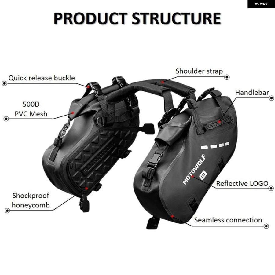 並行輸入品 48L 18L バイク 防水 サドルバッグ アウトドア ドライトラベル ラゲッジ サイドバッグ ヤマハ YZ450F WR250F ホンダ