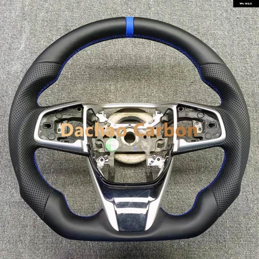 並行輸入品 レッドフレーク カーボン ステアリングホイール ホンダ シビック 10代目 タイプR FK8 2016-2021 レザー スタイルの画像