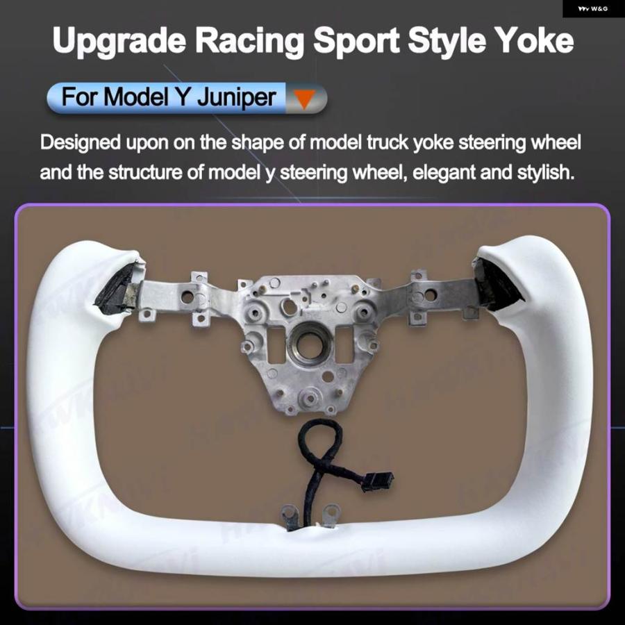 並行輸入品 2025 350MM ヨーク ステアリングホイール テスラ モデルY ジュニパー ヒーティングヨークハンドル ナッパレザー モディファイド