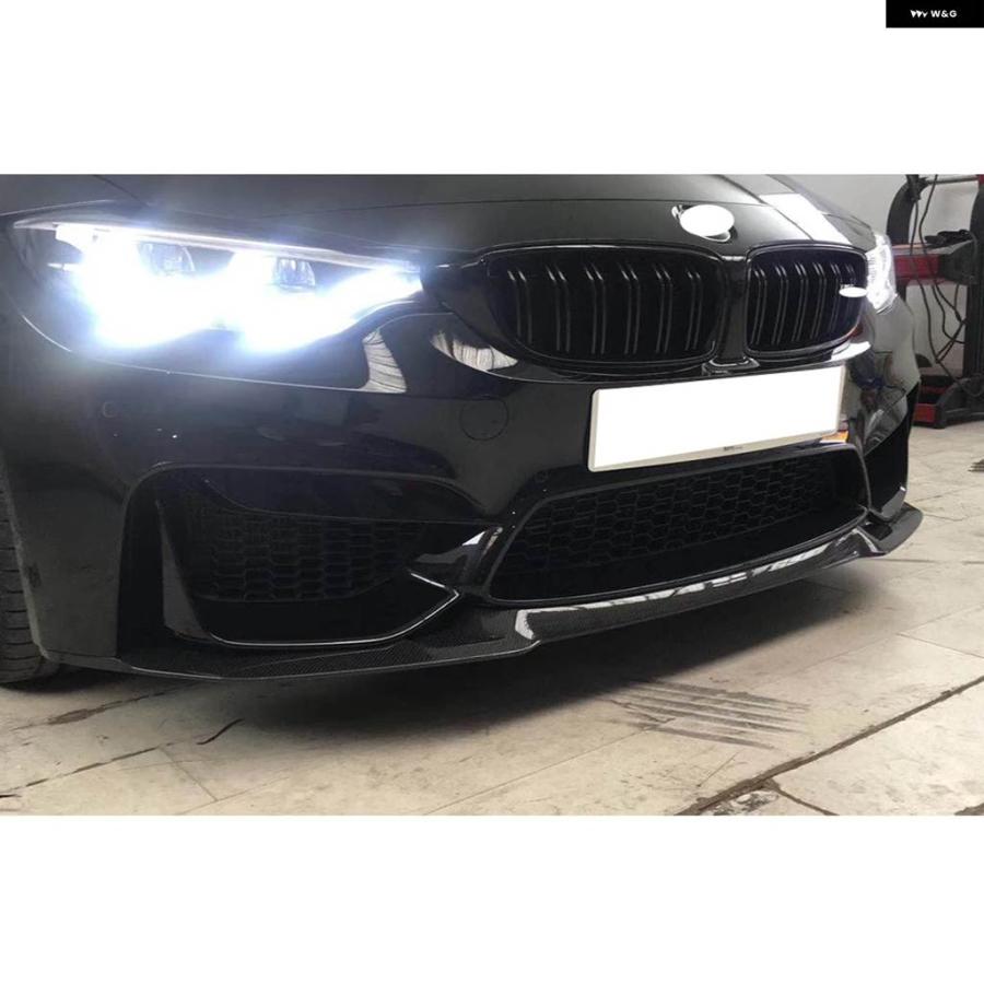 並行輸入品 CS スタイル カーボン フロントリップ BMW F80 F82 F83 M3 M4 2012 - 2018 レーシングカー フロント バンパー リップ_5