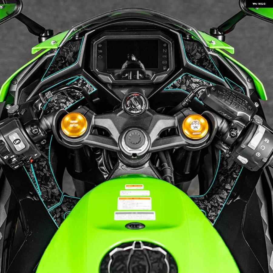 並行輸入品 カワサキ ZX4R ZX4RR バイク カーボン ステッカー 装飾
