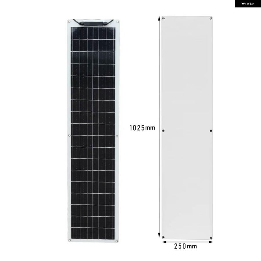 並行輸入品 50W 100W フレキシブルソーラー パネル 12V 軽量モノソーラー パネル キットの画像