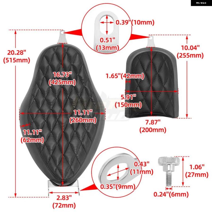 並行輸入品 ハーレー スポーツスター XL48 XL883 XL1200 2004-2020 バイク 運転席 リア クッション_3