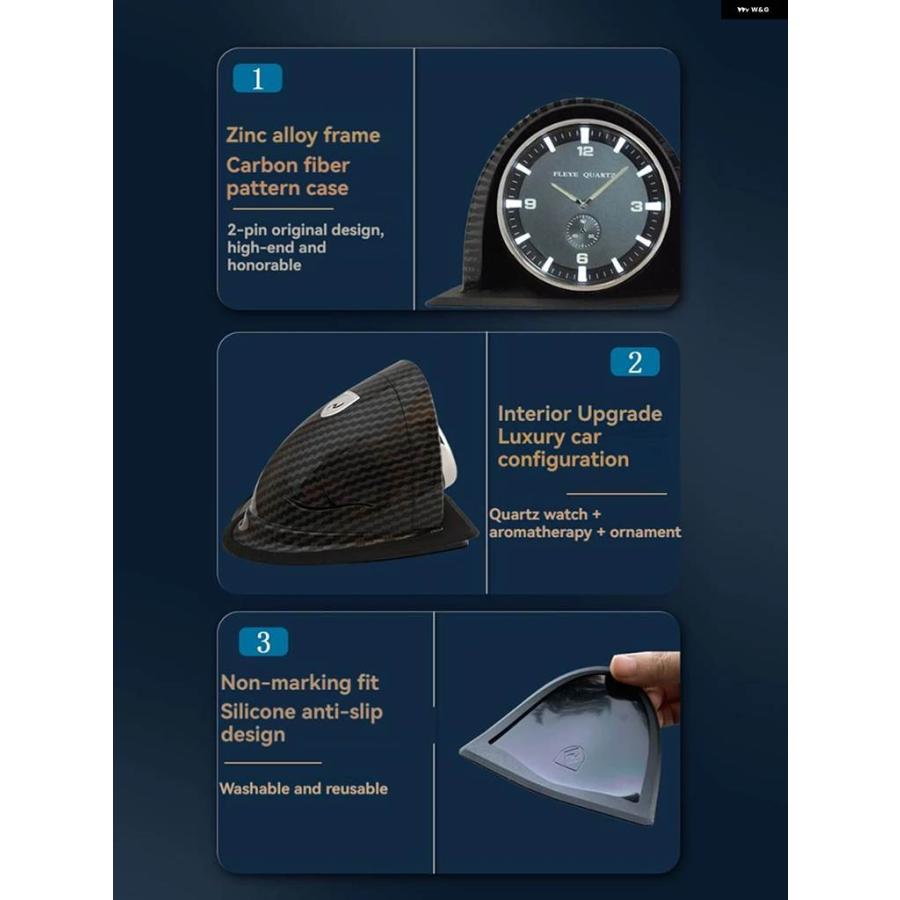 並行輸入品 ITY アンビエントライト 車内アラーム 車内時計 車 ダッシュボード 時計 車用腕時計 車載高度クリエイティブ時計の画像